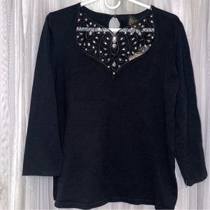Women’s Bob Mackie Sweater Black Size XS New